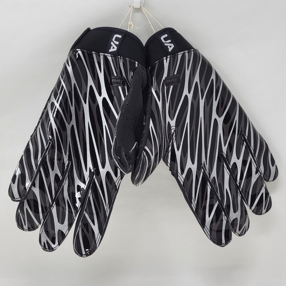 Under Armour Spotlight Receiver Black Football Gloves Men's Size 3XL New - Picture 2 of 4